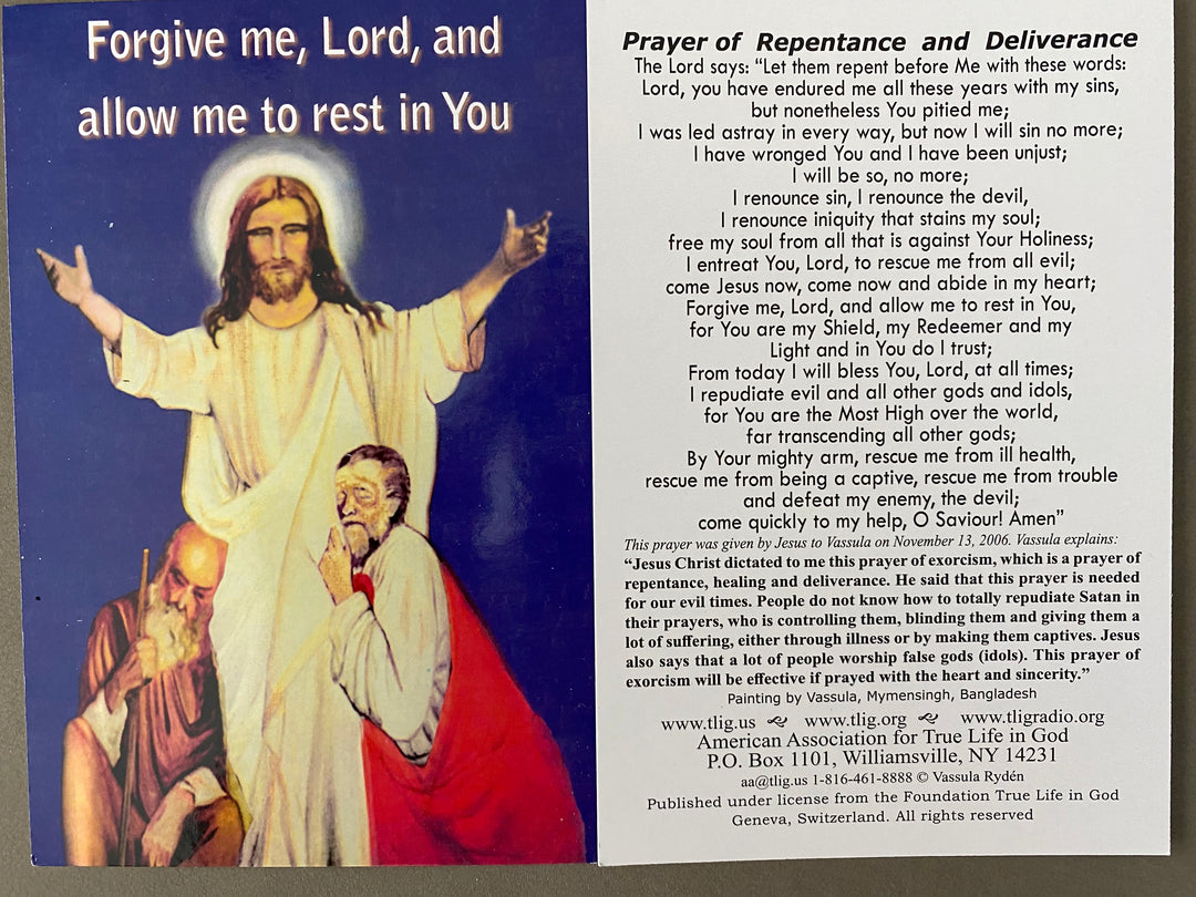 Prayer of repentance & deliverance
