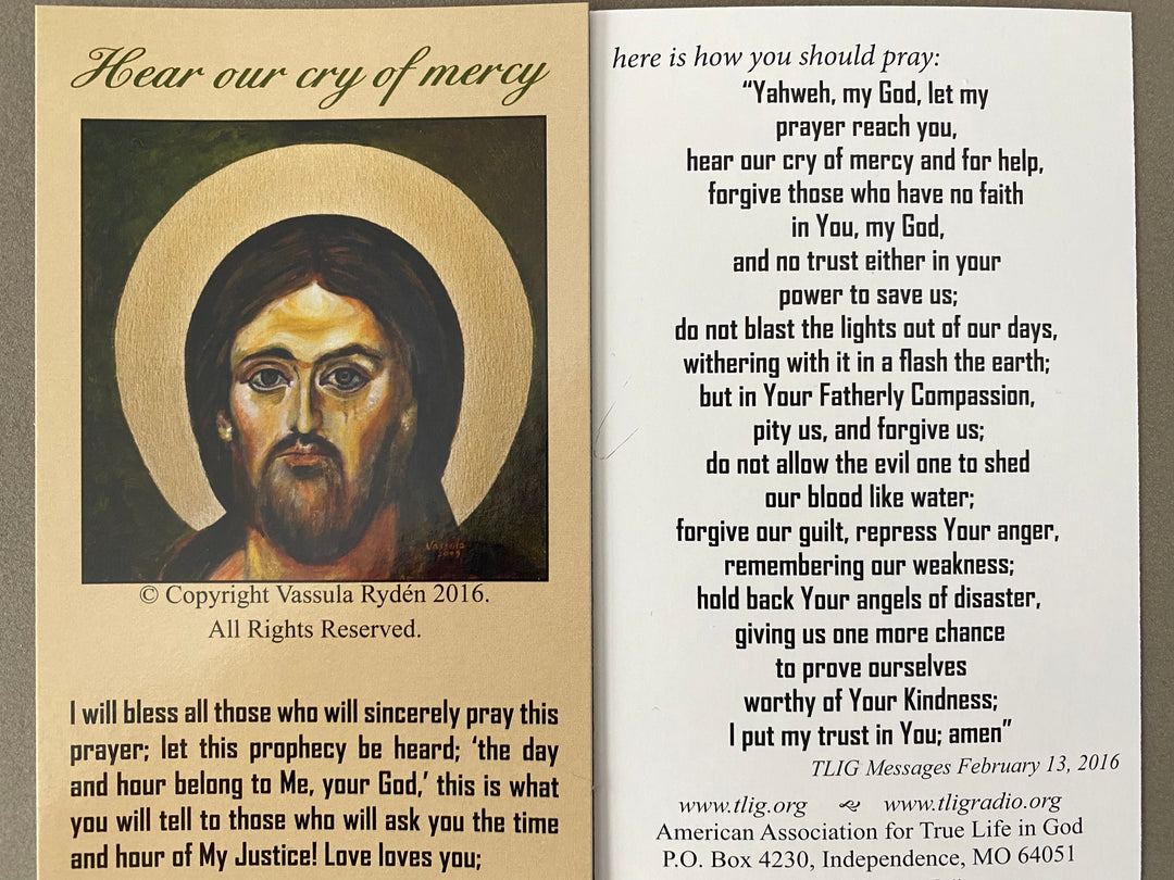Hear Our Cry Of Mercy Prayer Card